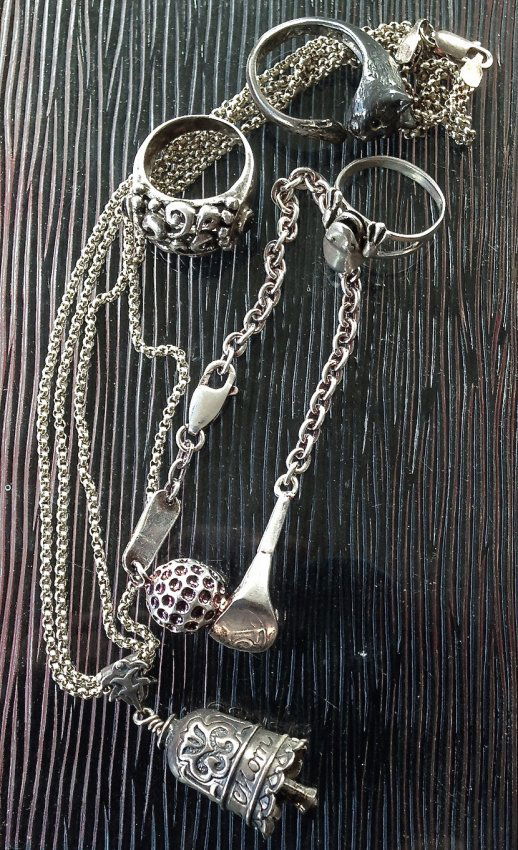 (5) Sterling Silver & Onyx Mixed Estate Jewelry (1 of 3)