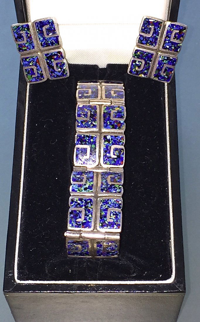 Margot De Taxco, Mexican Silver & Enamel Set, 1950 (1 of 3)