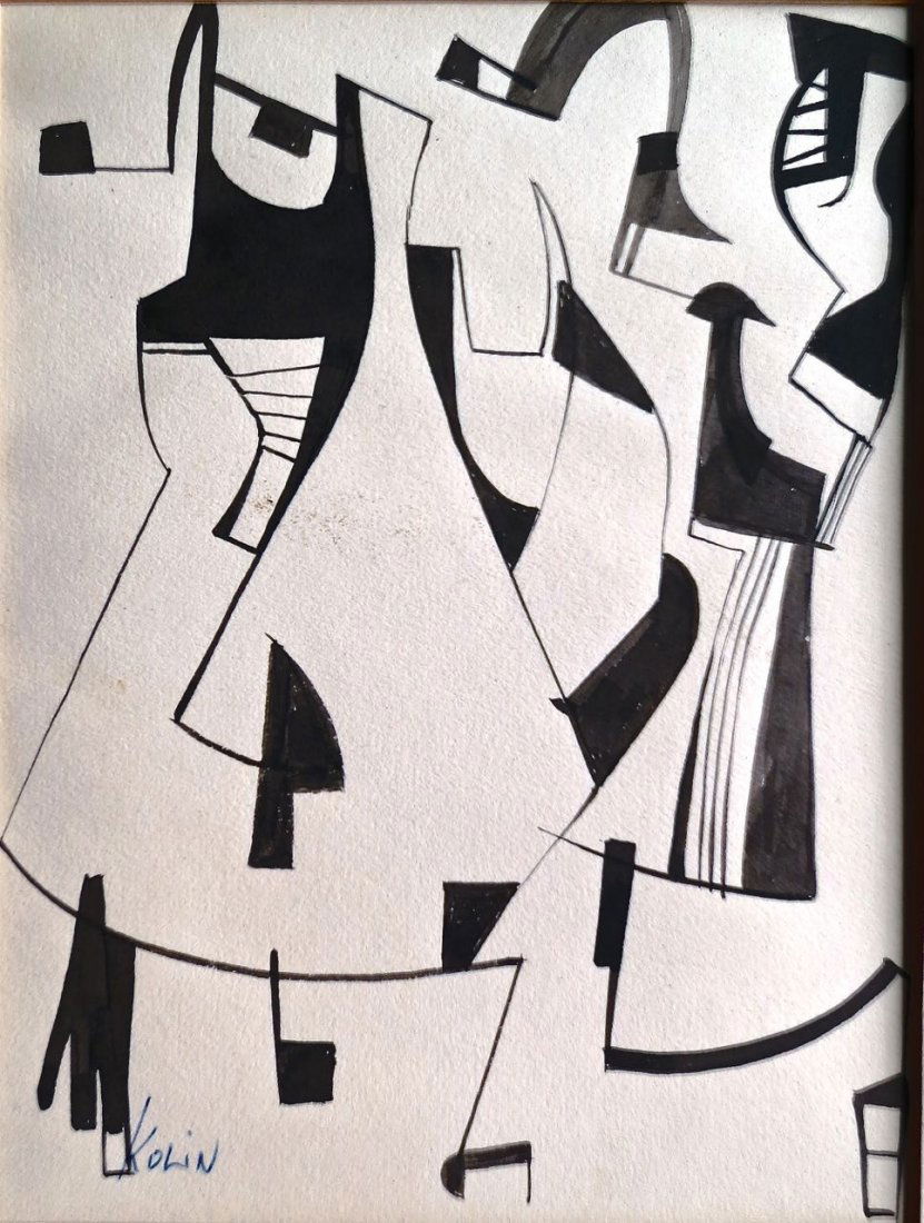 Sacha Kolin, Modernist Abstract “Queen of Diamonds" (1 of 3)