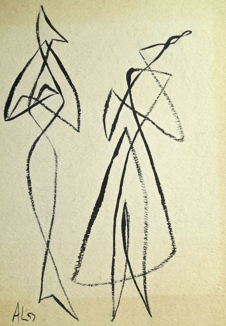 Ariadna Liebau (Russian1912) Abstract Figures, 1953 (2) (1 of 5)