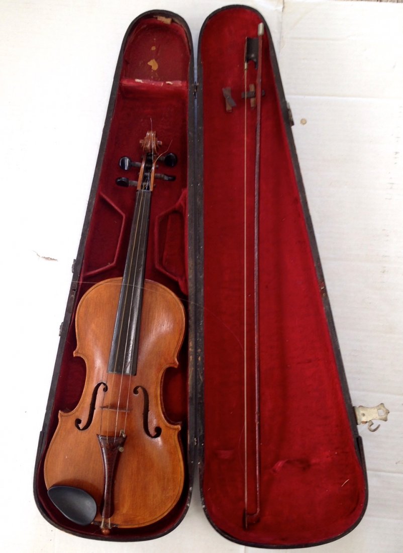 Violin: Older Copy of Stradivarius Violin With Bow (1 of 4)