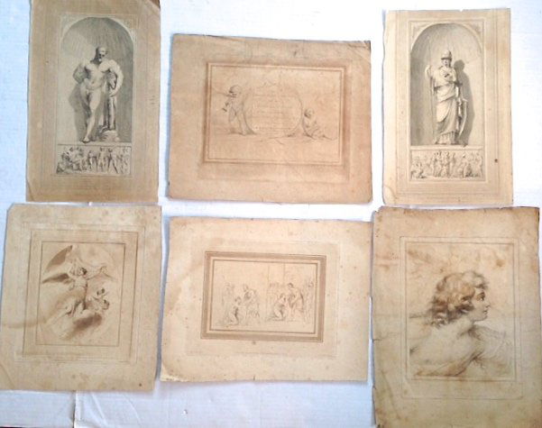 Six Continental Old Master Engravings and Etchings: Six (6) Continental Old Master Engravings and Etchings 18th century engravings consisting of six works which includes: John Boydell Cheapside London 1789 , Apotheosis of Hercules, Minerva and the nine