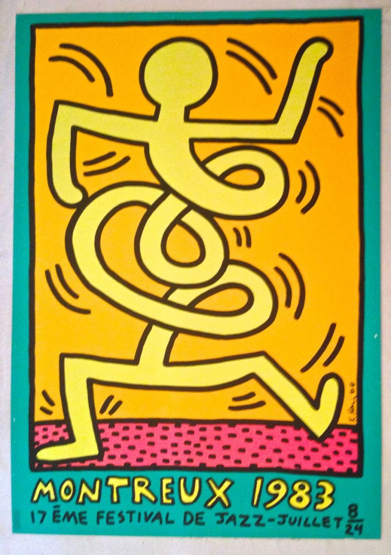 Keith Haring- Original Color Silkscreen "Montreux' 1983 (1 of 2)