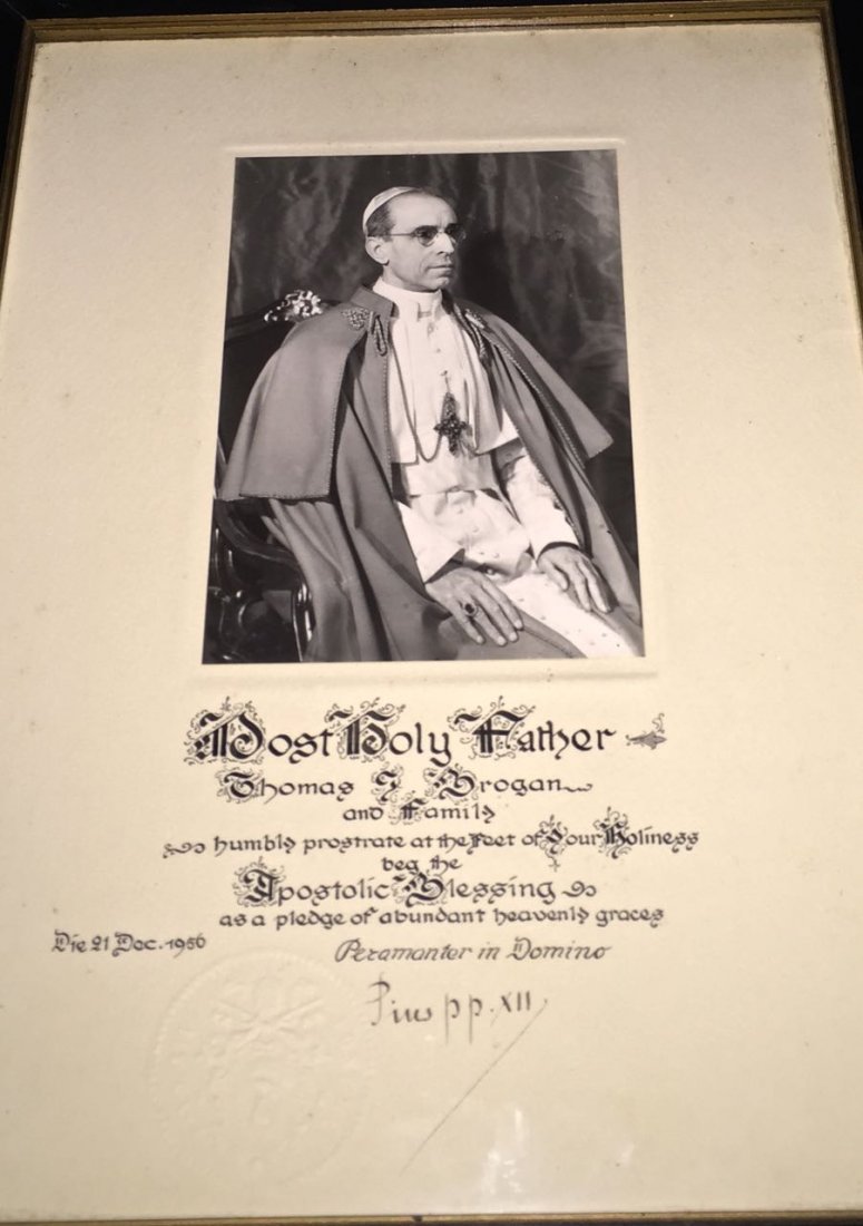 Pius X11 Apostolic Blessing, Hand Signed (1 of 3)