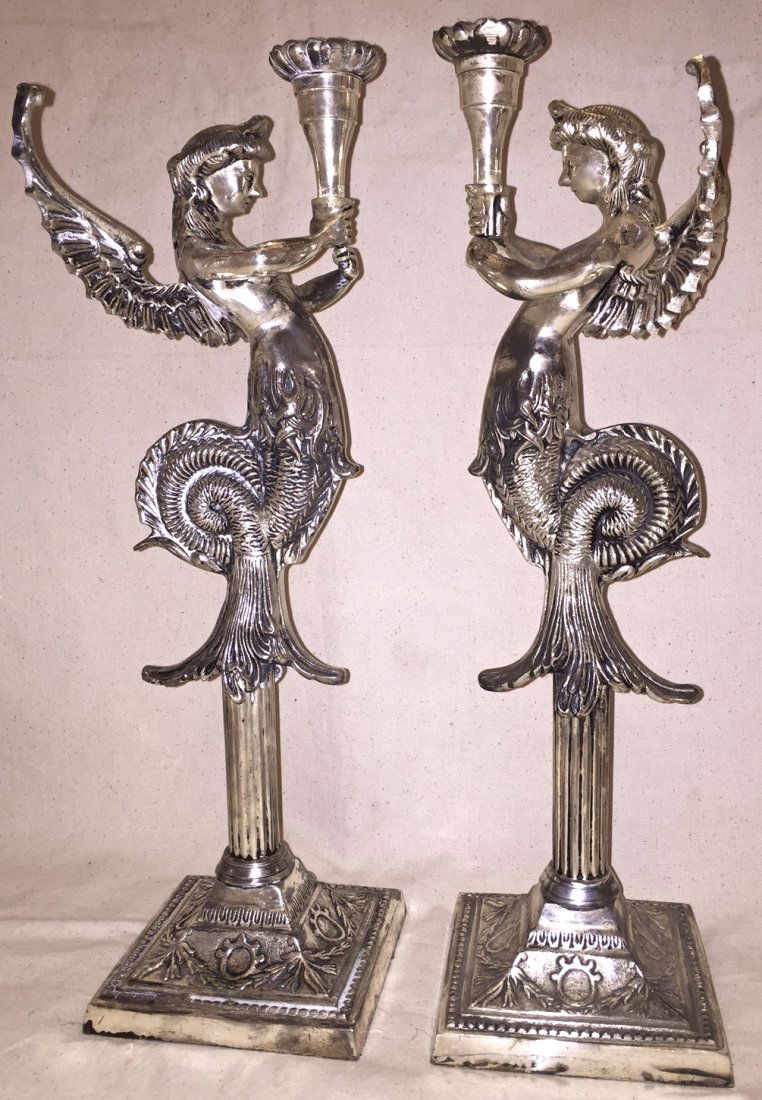 Continental Mythological Mermaid Candlesticks ( Pair ) (1 of 4)