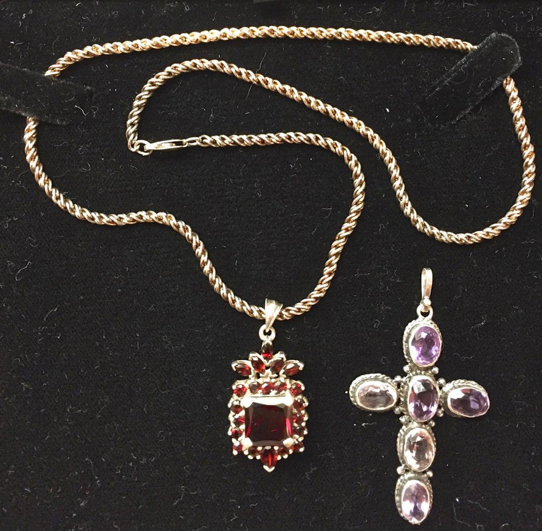 Jewelry: Garnet Necklace & Amethyst Cross (1 of 6)