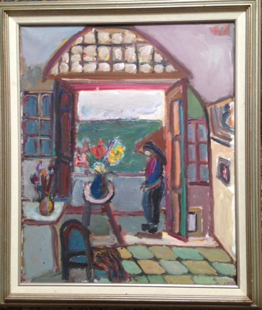 Israel Pollack Oil Painting  'Jerusalem Terrace ' 1981 (1 of 6)