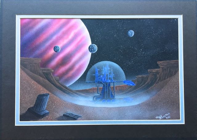Futurist painting "Space City" Thierstein (1 of 5)