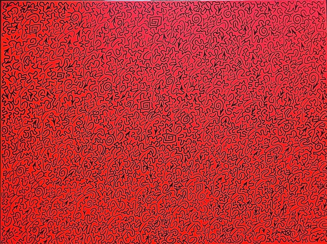 LA iI (Angel Ortiz, b. 1967) Day-glo Grafitti Painting (1 of 4)