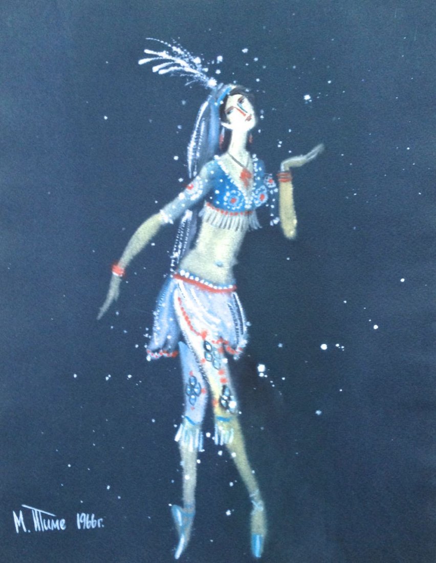 RUSSIAN BALLET COSTUME DESIGN PAINTING, BLOK (1 of 4)