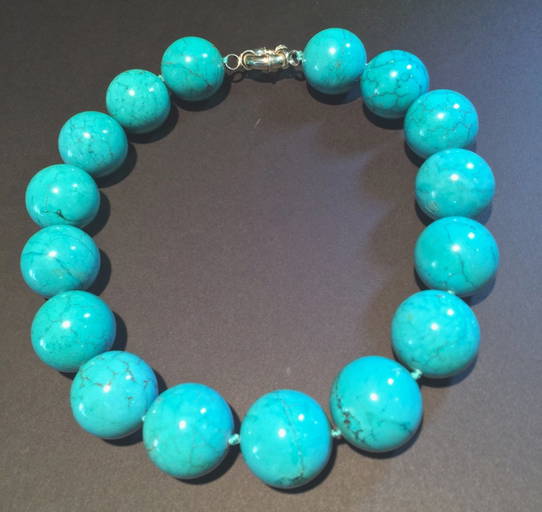 Persian Blue Turquoise Bead Necklace