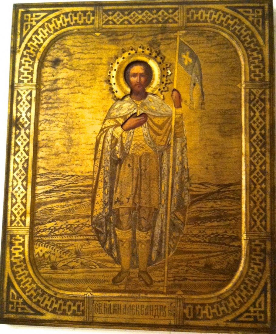 A Russian Icon, Saint Alexander Nevsky, 19th century (1 of 7)