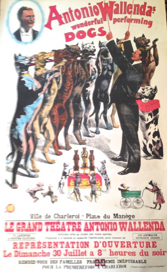 A.Friedlander,Circus Poster "Performing Dogs" 40"x 65" (1 of 5)