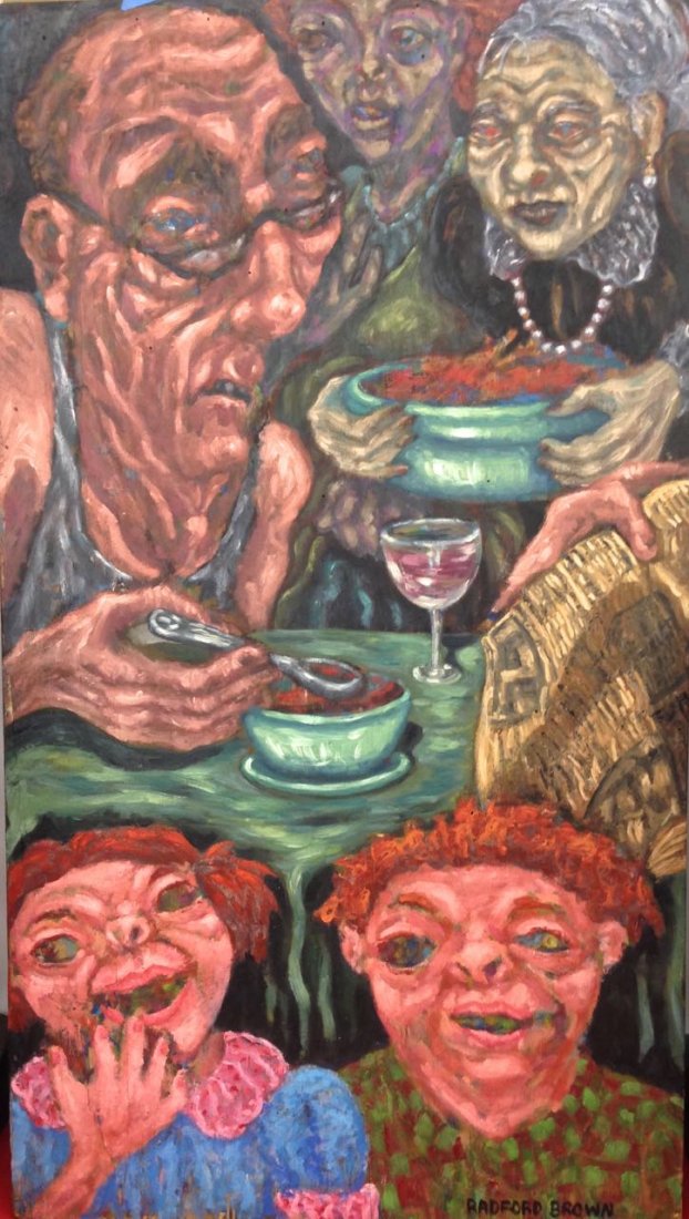 Outsider Urban Painting , Radford Brown: "Dinner" (1 of 4)