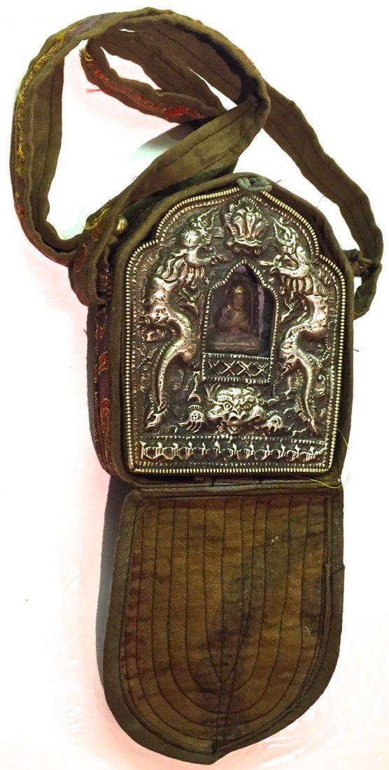 A Siver Tibetan Traveling Shrine Gau Box (1 of 5)