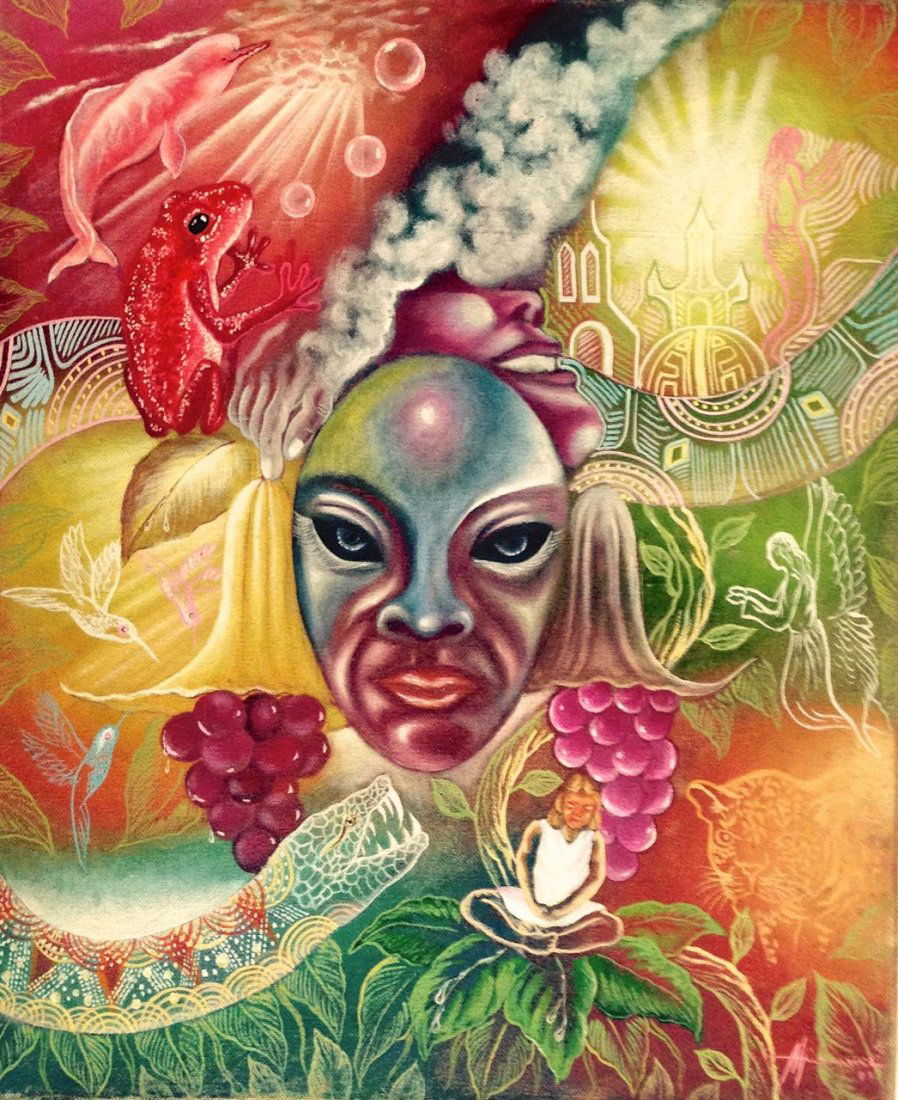 Amazonian Spirit Painting, Alfredo Zagaceta C. (1 of 2)