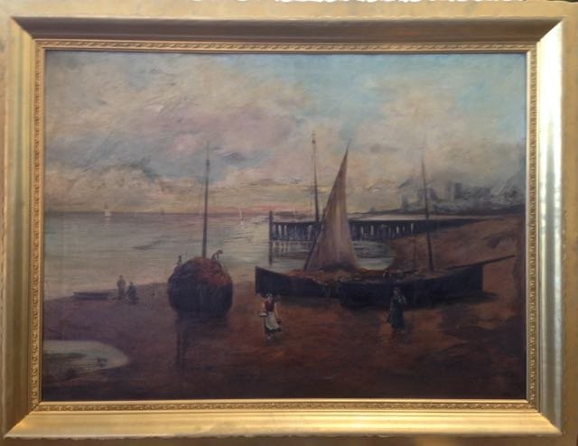 19th Century Coastal Landscape Painting, M.C. (1 of 5)