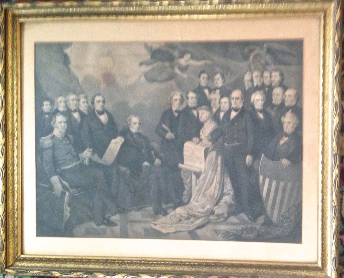 Historic American Engraving "Union" 1852 (1 of 2)