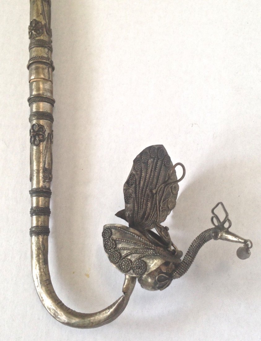 Opium Pipe, Peacock Form, 13"lg. (1 of 3)