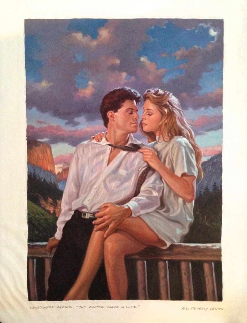 Pulp Cover Art Painting, "Doctor Takes A Wife" G.Baker (1 of 3)