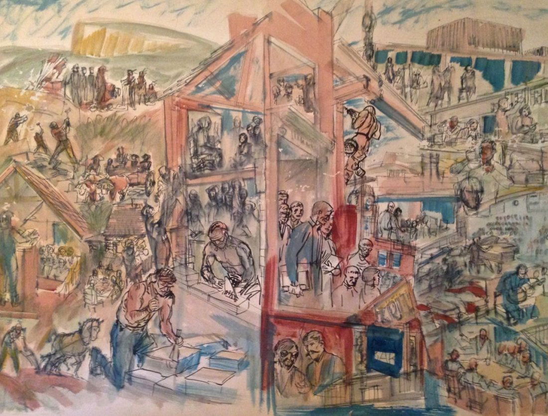 Mid-Century American Industrial Painting, WPA Era (1 of 4)