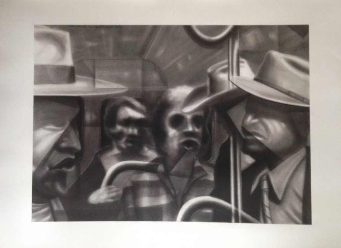 Mexican Modernist Painting, Miguel Angel Reyes: Mexican Modernist Painting, Miguel Reyes Miguel Angel Reyes (Mexican/American, b. 1964) Chicano artist Title “Sombrero El Metro” 1982 Medium: Lapiz y carbon (charcoal) on wove paper Signed and dat
