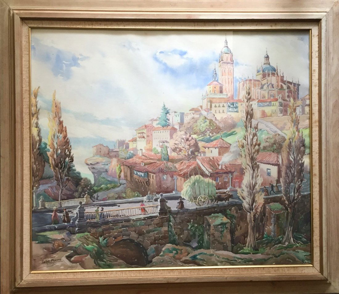Spanish Landscape Painting, Carlos Moreno "Segovia" (1 of 5)