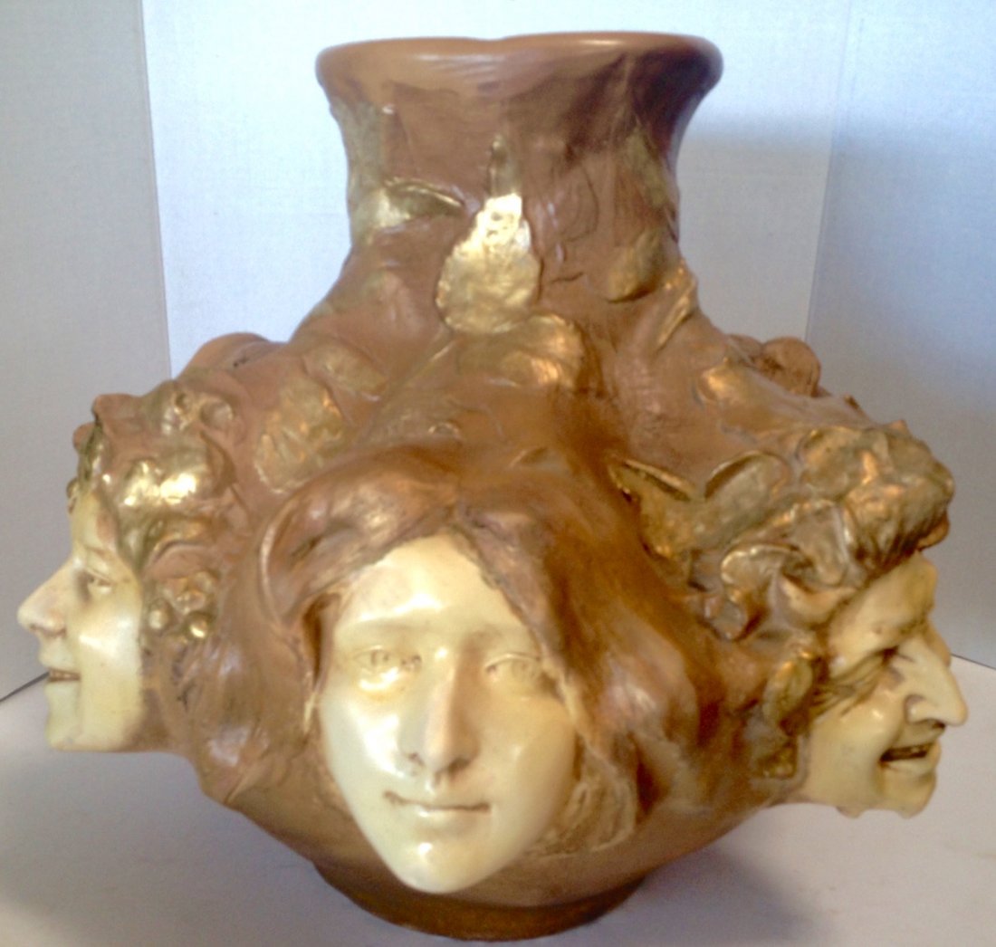 French Art Nouveau Figural Vase,"Bacchanalia" 18"x 55" (1 of 5)