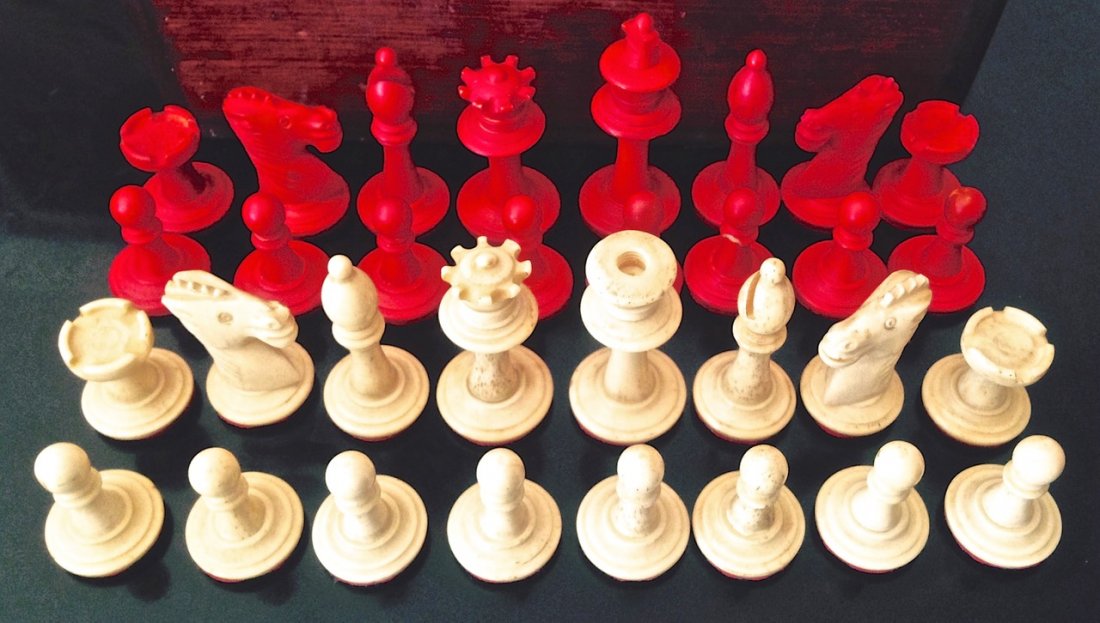 Hand-Carved Chess Set,  Circa 1900's (1 of 3)