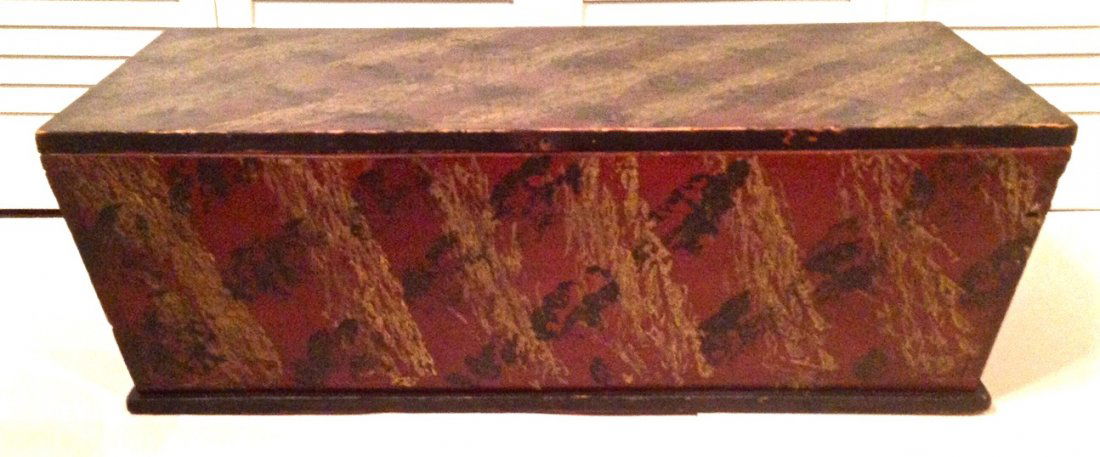 Grain Painted Storage Box  30.6"x10.4" (1 of 5)