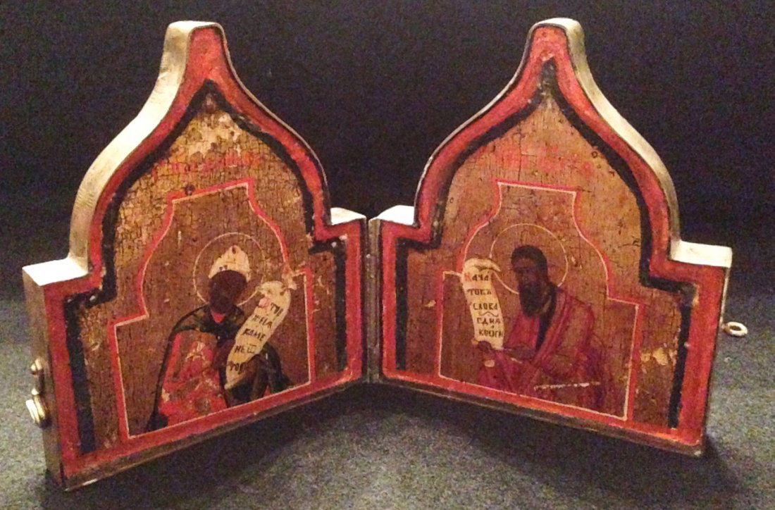 RussianTravel Diptych, Painted Wood Icons In Case (1 of 4)