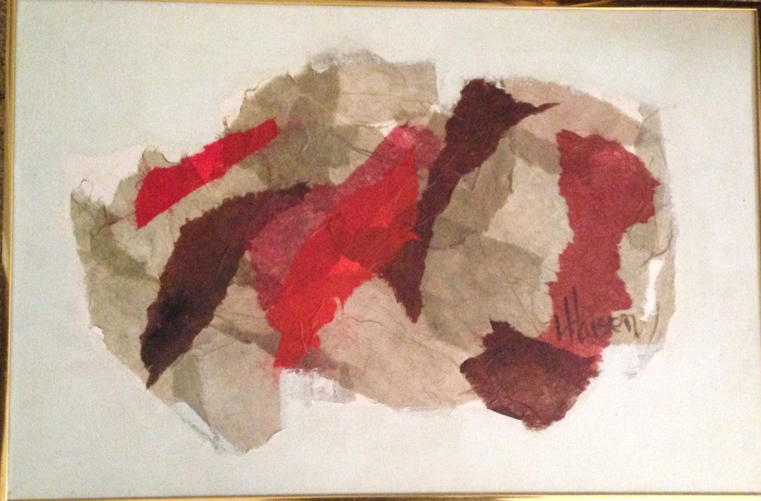 Midcentury Abstract Oil Painting, Haisen 1950's (1 of 3)
