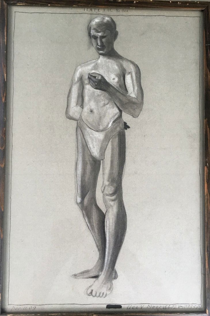 Geo. Merritt Graphite Drawing "Young Man" (1 of 4)