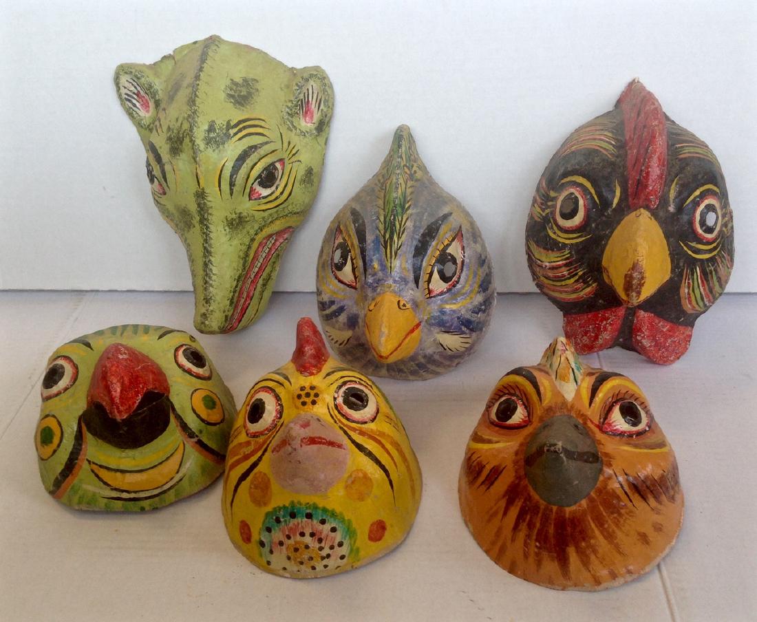 Collection of Mexican Carnival Masks. 1950's (1 of 4)