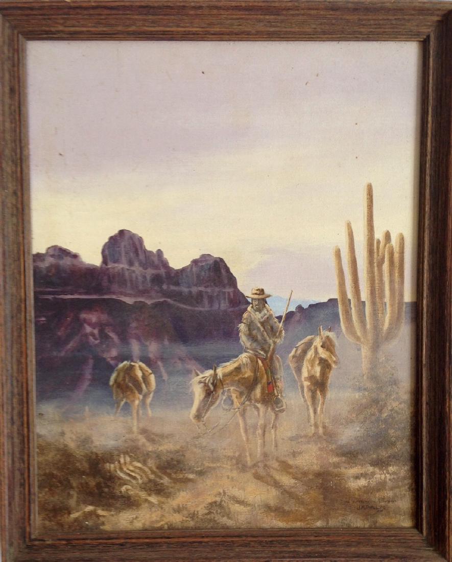 Superstition Mountains Western Painting, J. Phillips (1 of 3)