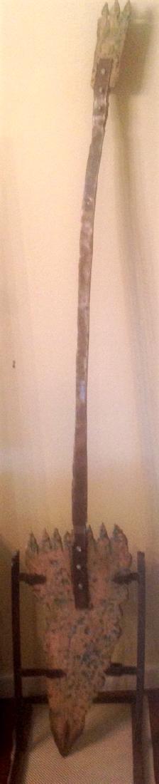 Modernist Hand Wrought Iron & Ceramic Sculpture, 6'6" (1 of 5)