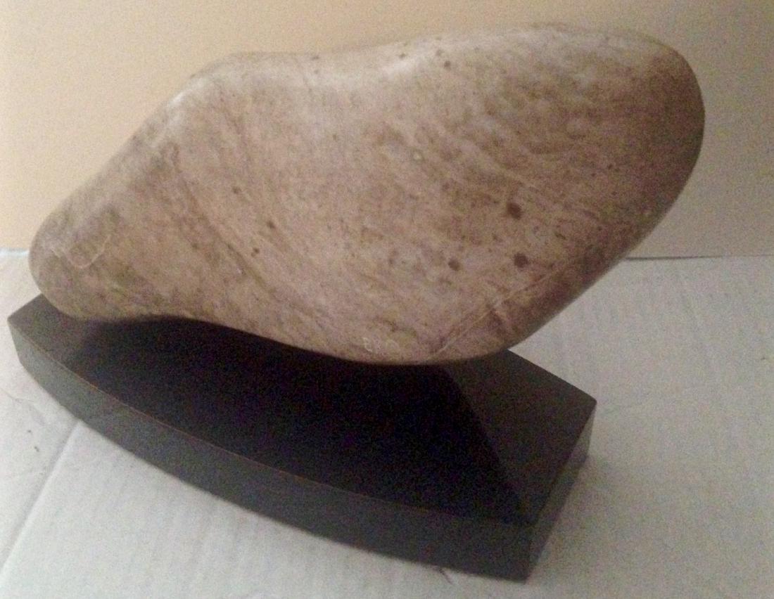 Marble Abstract Modernist Carved Sculpture, Signed E.K. (1 of 4)