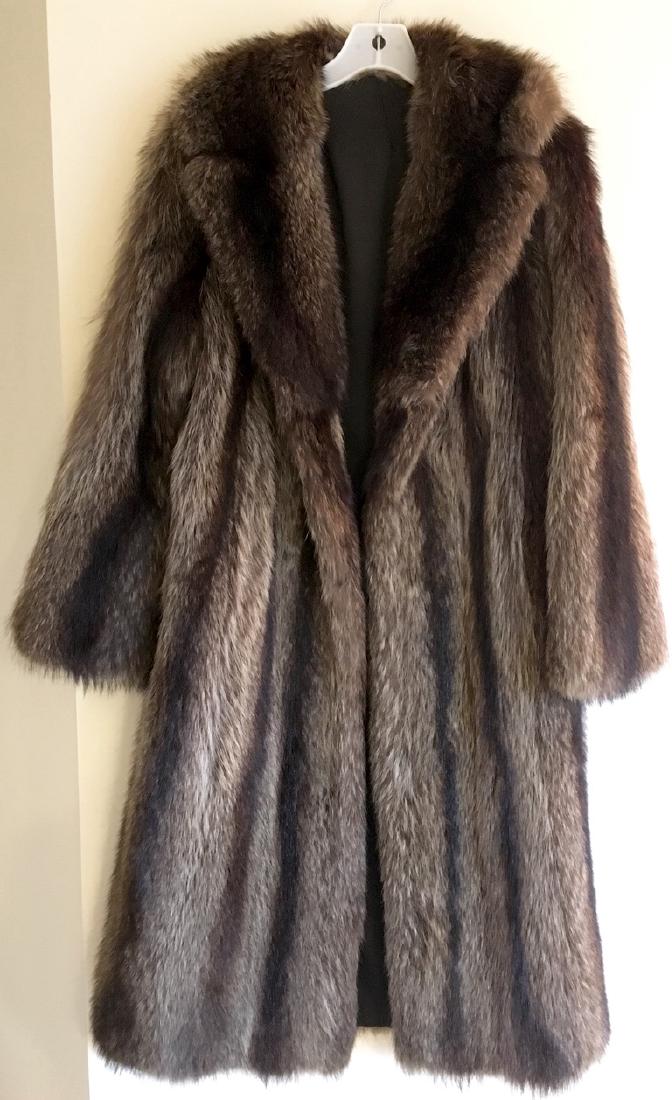 Raccoon Full Length Fur Coat (1 of 3)