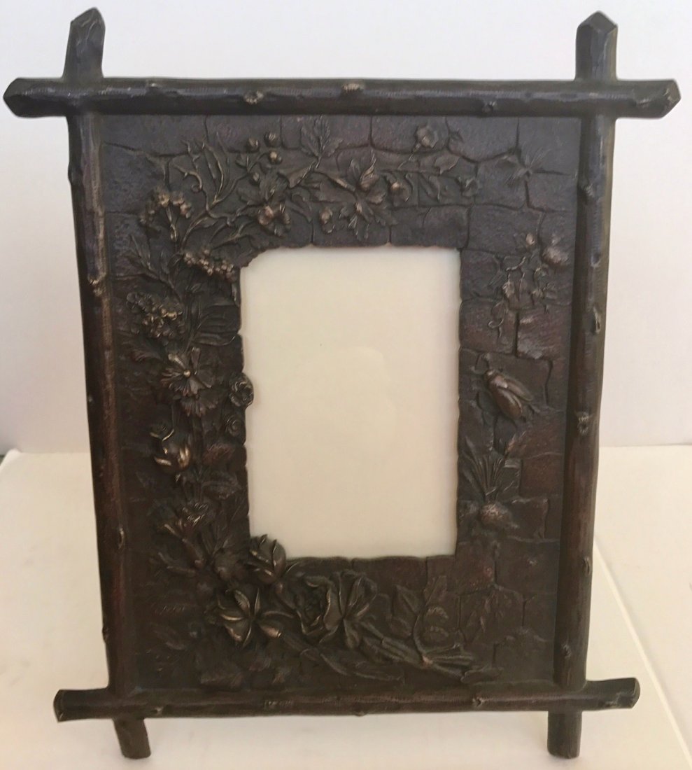 Art Nouveau Bronze Frame, w/ Insect & Floral Design (1 of 3)