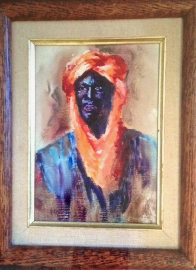 Painting, Orientalist Man With Turban, Strano 1930's (1 of 2)