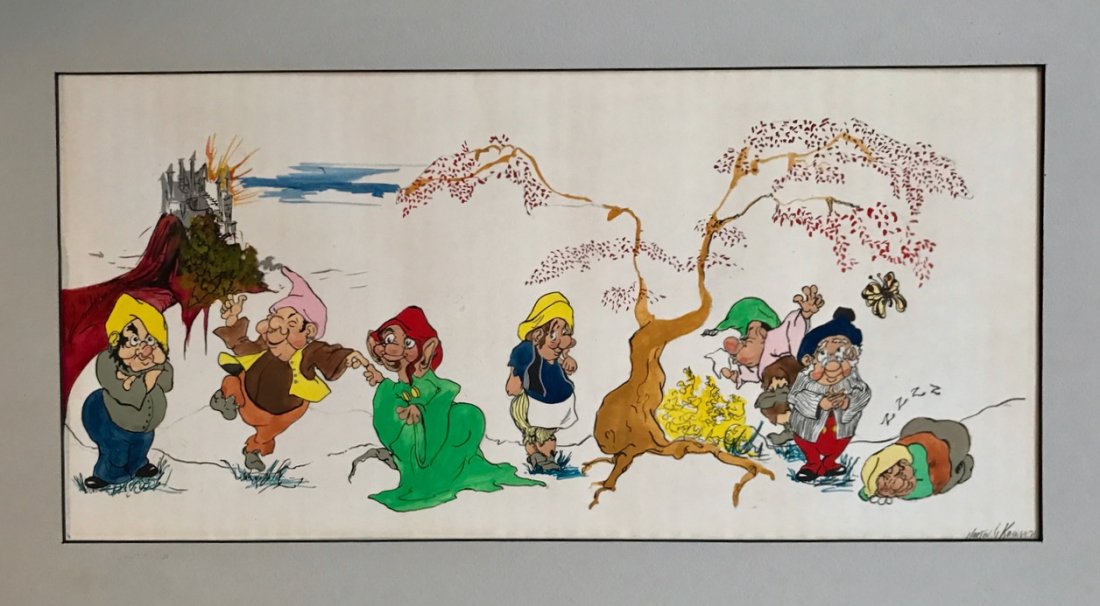 Snow White & Seven Dwarfs Book Illustration Painting (1 of 3)