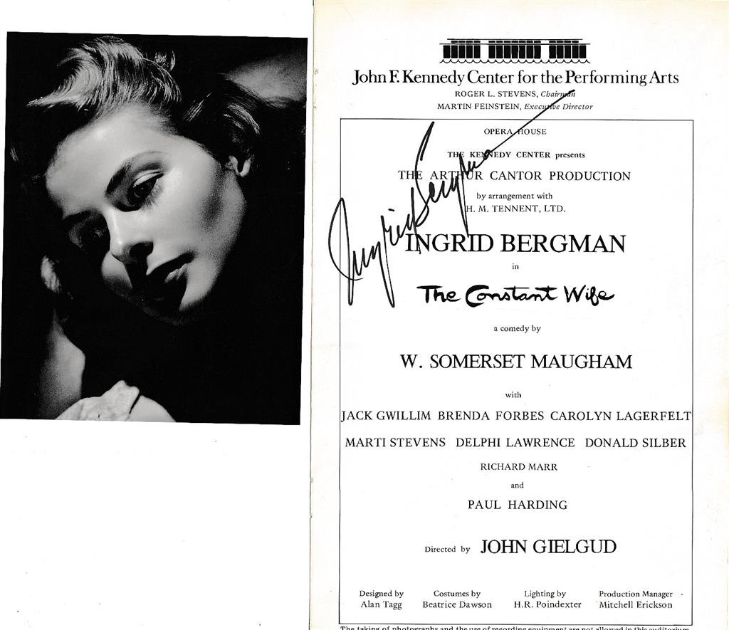 Ingrid Bergman- Signed Page from Program w/Photo (1 of 1)