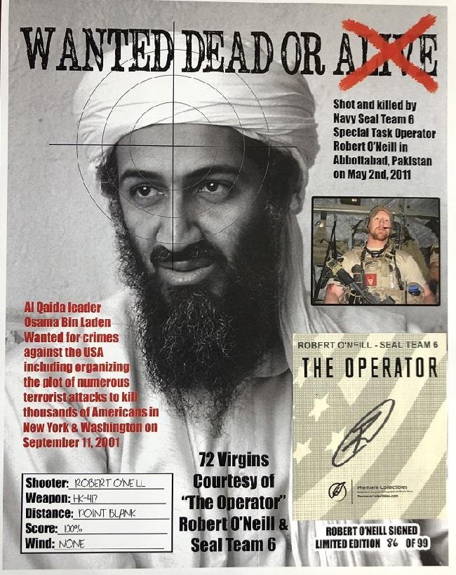 Robert O'Neill- Shot Bin Laden Signed Card (1 of 2)