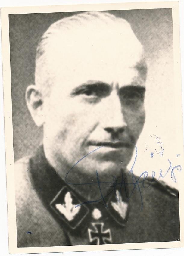 General Hermann Priess- Vintage Signed Photograph: 3X4 Vintage sepia glossy photograph signed in ballpoint ink by Hermann Priess. In very good condition. Hermann August Fredrich Priess (24 May 1901 â€“ 2 February 1985) was a German general in the