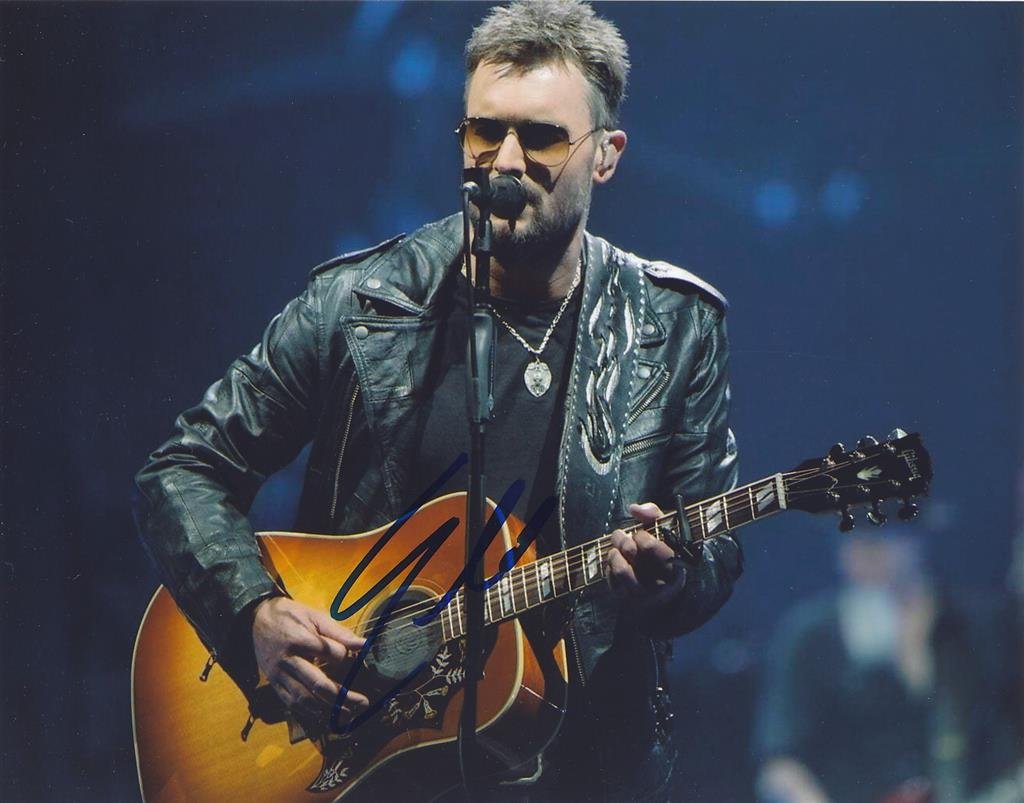 Eric Church-Signed Photograph: 10x8 color satin finish photograph signed with blue felt tip ink by Eric Church. In good condition. He is an American singer-songwriter.Comes with a full Letter of Authenticity from Todd Mueller Authe