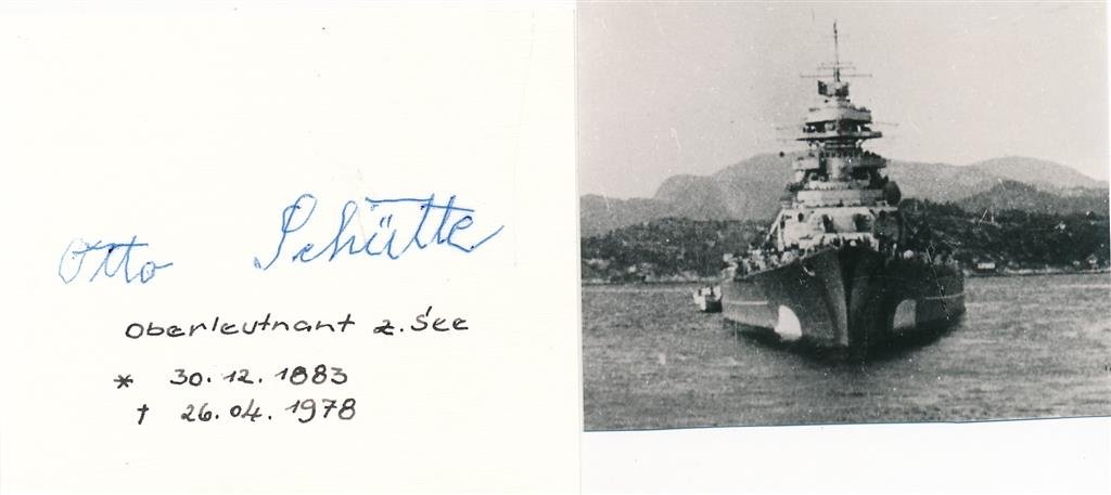 Otto Schutte- Signed Card with his U-Boat (1 of 1)