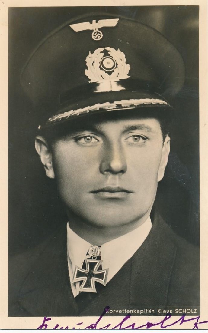 Klaus Scholtz- (U-Boat Com)- Signed Hoffmann Postcard (1 of 1)