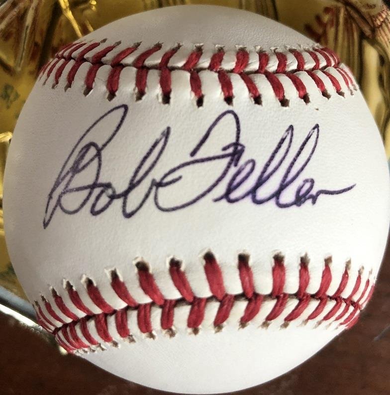 Bob Feller- Mint Condition Signed Bobby Brown Baseball (1 of 1)