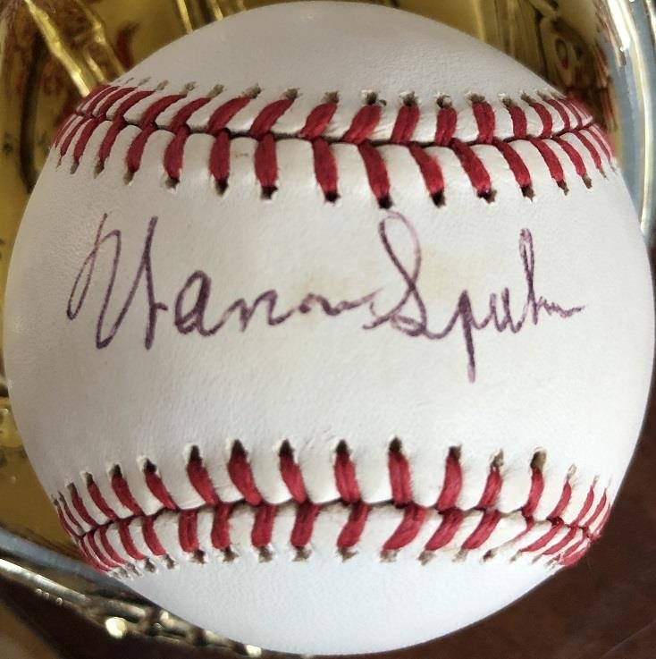 Warren Spahn- Bartlett Giamatti Signed Baseball (1 of 1)