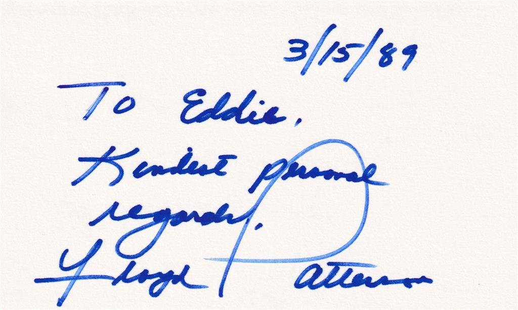Floyd Patterson- Signed Notecard (1 of 1)